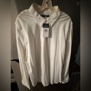 Lauren Ralph Lauren Women’s Plus Size Classic White Cotton Button Down Shirt NWT